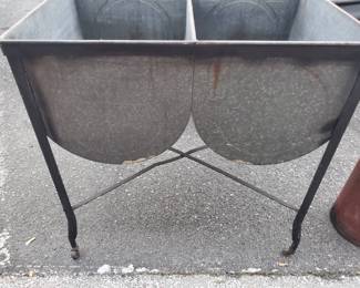 Vintage Galvanized Double Washtub