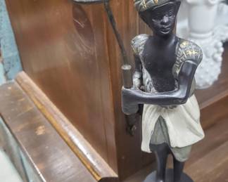 Vintage Blackamoor Nubian Servant Candle Holder