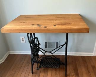 Butcher Block Top Antique Sewing Table