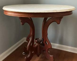 Marble Top Oval Table 