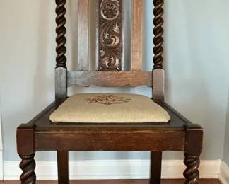 Antique Scroll Oak Chair