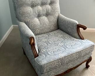 Blue Feathery Arm Chair