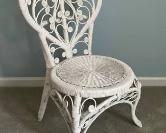 White Wicker Spiral Chair