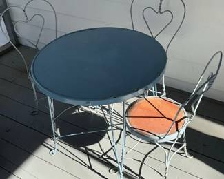 Blue Metal Patio Set 