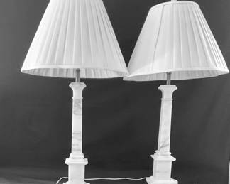 Mabel Italian White Alabaster Lamps