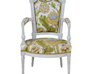 Louis XVI Side Arm Chair Floral European Finds Main