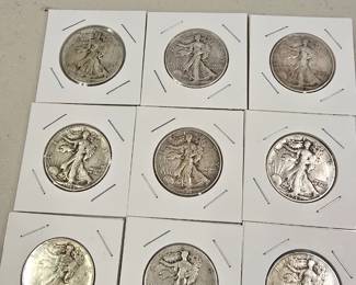 Silver walking lib half dollars 