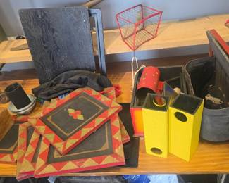 AWESOME vintage magic show props and stage. so cool!!!