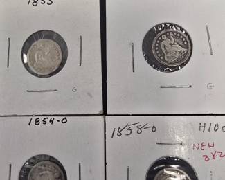 Silver half dimes and a capped bust 