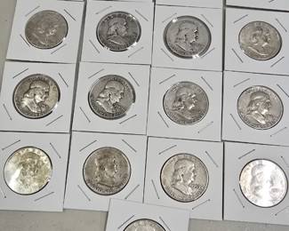 Silver franklin half dollars 
