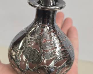 Sterling silver overlay bottle