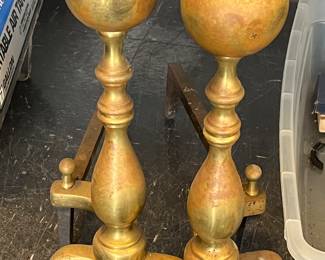 Brass/cast iron andirons