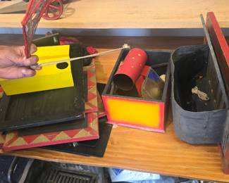 AWESOME vintage magic show props and stage. so cool!!!