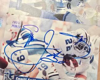 Emmit Smith Autographed uncut sheet with cert of authenticity