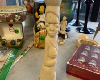 Bone carving candle holder