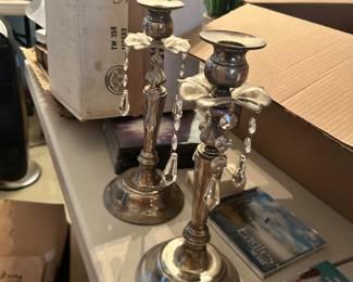 Candelabra matching set with plastic gems