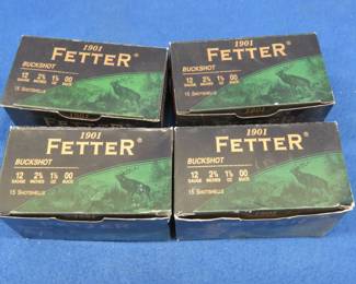 Lot 145. 60 Fetter 12-gauge 00-Buckshot rounds