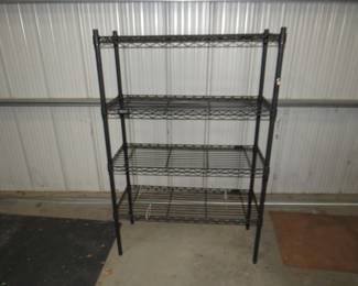 Lot 433. Metal shelf unit. 55" x 36" x 14".