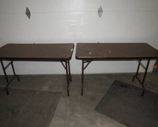 Lot 267. Two folding tables in as is condition. 29.5"H x 23.5"W x 47.5"L