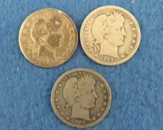 Lot 273. Three Barber Head quarters. 1902 P, and 1914 P (2).