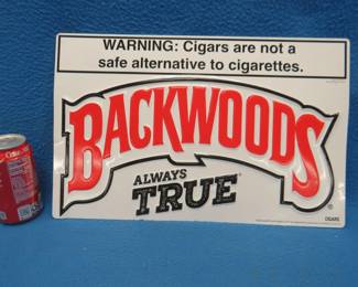 Lot 68. Backwoods metal sign. 17" x 11".
