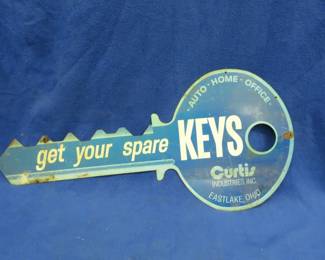 Lot 462. Old painted metal Curtis Industries Inc. key sign