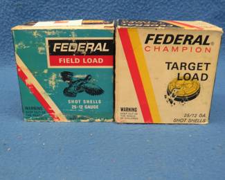 Lot 266. 50 mixed low brass 12-gauge rounds. 7.5-9 shot.