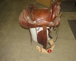 Lot 163. Leather saddle in good condition
