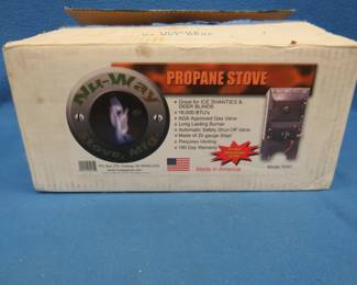 Lot 129. New in the box Nu-Way Model 3000 16000 BTU propane stove