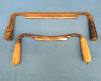 Lot 30. Two vintage draw knives. The 10" is a Dunlap.