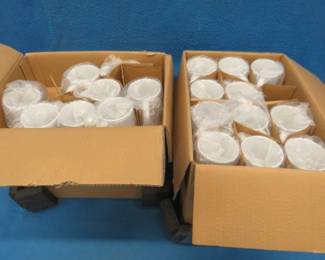 Lot 133. 66 12-ounce unbranded coffee cups. Hot press unit for applying logos is for sale in lot #61.