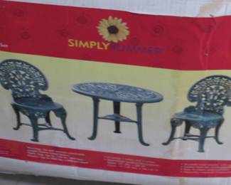 Lot 415. NIP three-piece resin bistro set