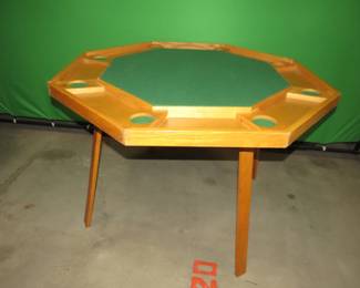 Lot 493. Folding poker table with cover for non-poker activities