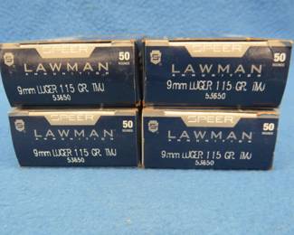 Lot 285. 200 Speer Lawman 9mm. 115-grain TMJ.