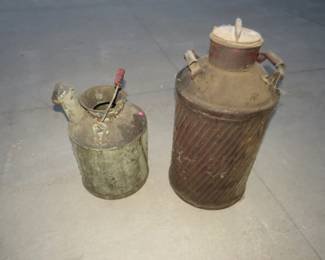 Lot 431. Two old steel fuel containers