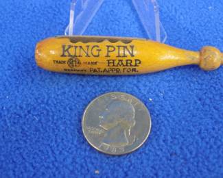 Lot 115. Rauner King Pin wooden novelty harp. Minimum bid $20. 