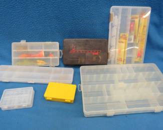 Lot 339. Tackle boxes and trays with tackle including new-in-package baits