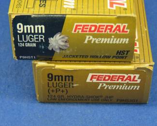 Lot 55. 100 Federal 9mm rounds. 50 are +P