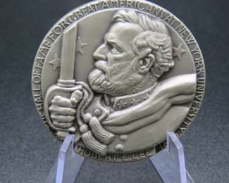 Lot 305. Medallion weighing 2.474 troy ounces of .999 pure silver from The Hall of Fame for Great Americans Series featuring Robert E. Lee. Made by the New York Medallic Art Co.