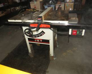 Lot 228. Jet 10" Supersaw table saw with Micro Glide Precision Rip Fence. Very heavy, bring help to load