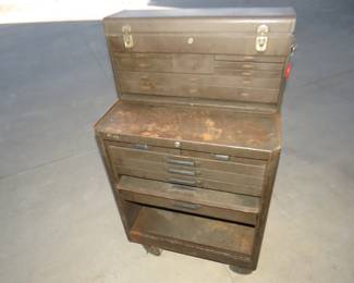 Lot 430. Rolling Kennedy toolbox. 48" x 27".