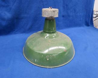 Lot 328. Vintage enamel light shade, 16" wide