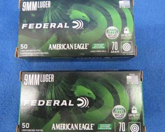 Lot 50. 100 Federal 9mm rounds