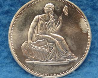 Lot 235. Seated Liberty silver round. One ounce of .999 fine silver.