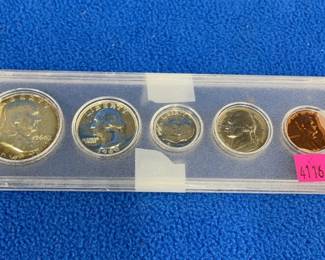Lot 157. 1957 proof set with 90% Half, Quarter, and Dime
