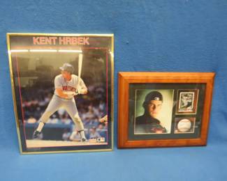 Lot 450. Framed Kent Hrbek and Joe Mauer photos