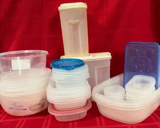 Large Collection of Plastic Containers  Clear