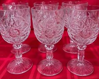 6 vintage glasses by Libbey Glass Company  Hobstar  