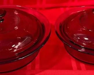 2 Piece Vision Corning ware Purple Colored Dishes 