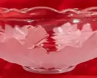 Home Beautiful Etched Rose Bowl